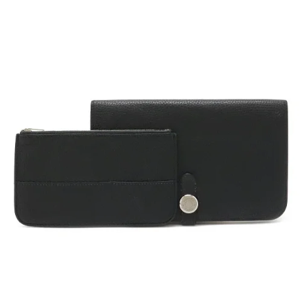 Hermès Vintage Pre-owned Leather wallets Black Dames