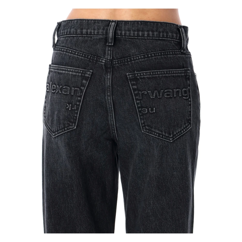 alexander wang Grijze Verouderde Relaxed Straight Jeans Gray Dames