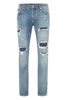 Denim Super Straight Cut Fit Trousers