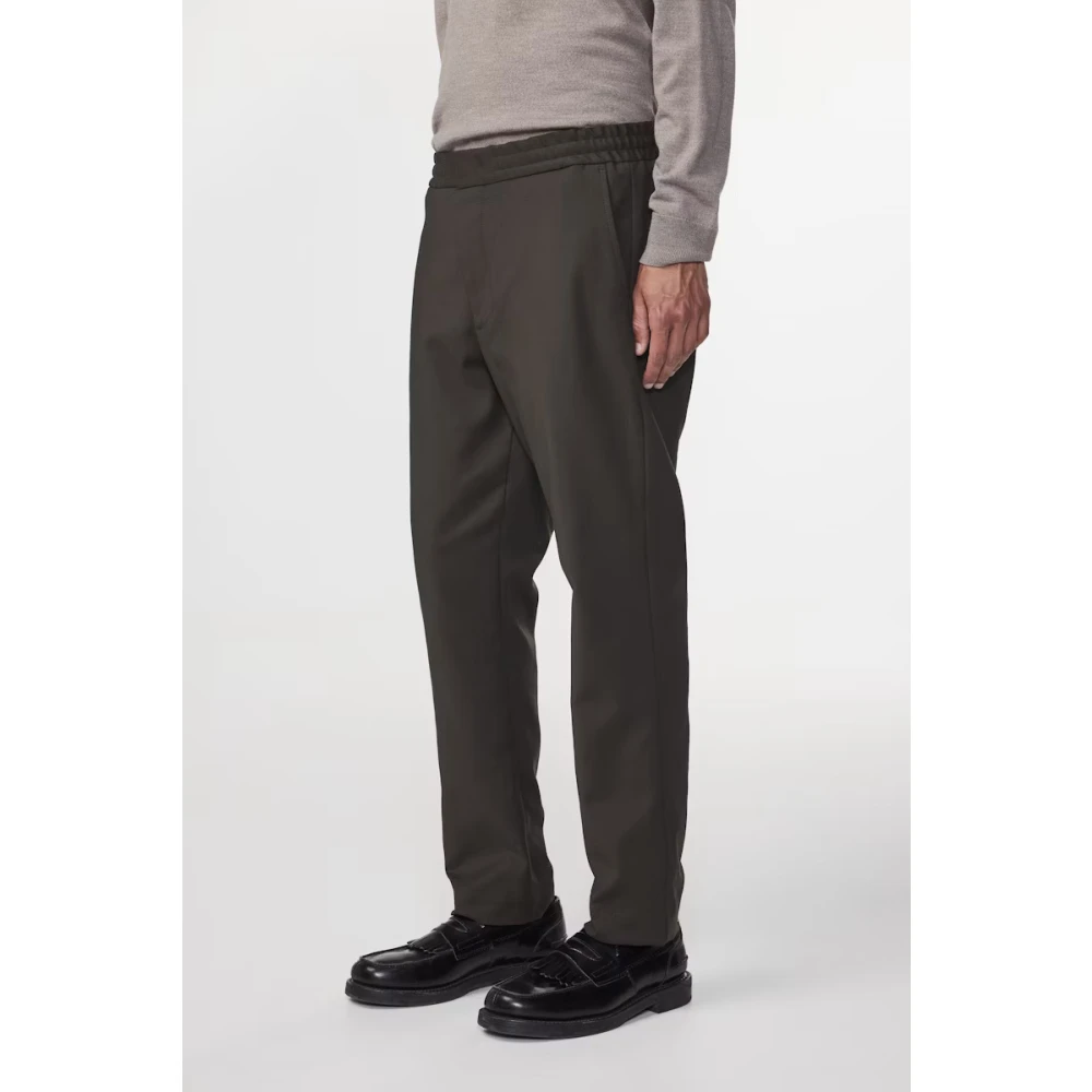 Nn07 Dubbelzijdige katoenmix elastische taille broek Green Heren