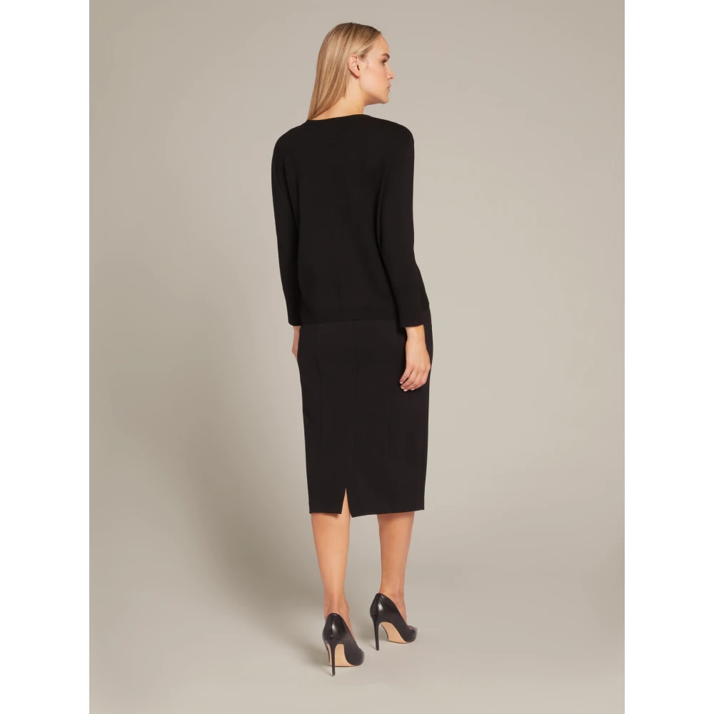 Elena Mirò Handgeborduurde eco-viscose trui Black Dames