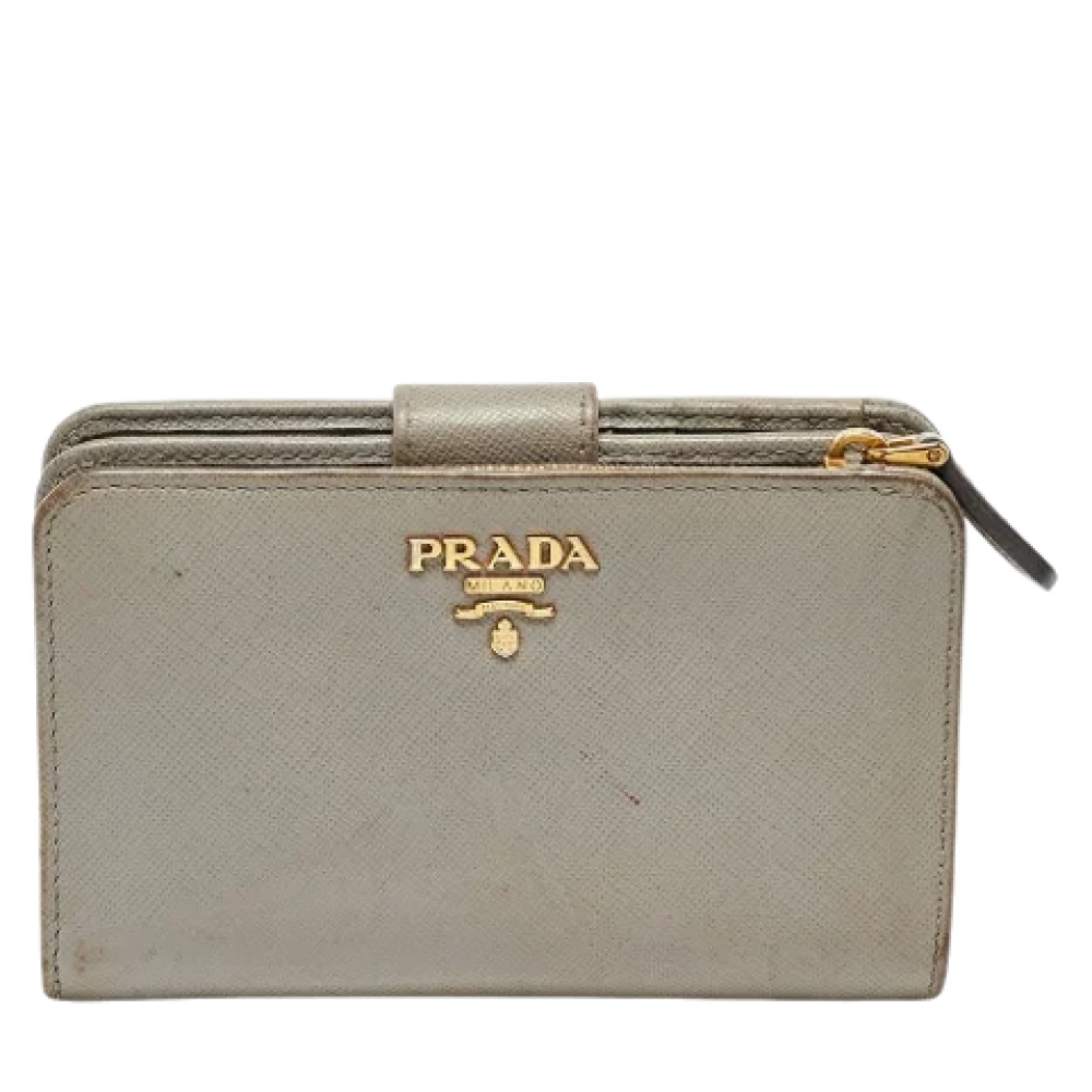 Prada Vintage Pre-owned Fabric wallets Gray Dames