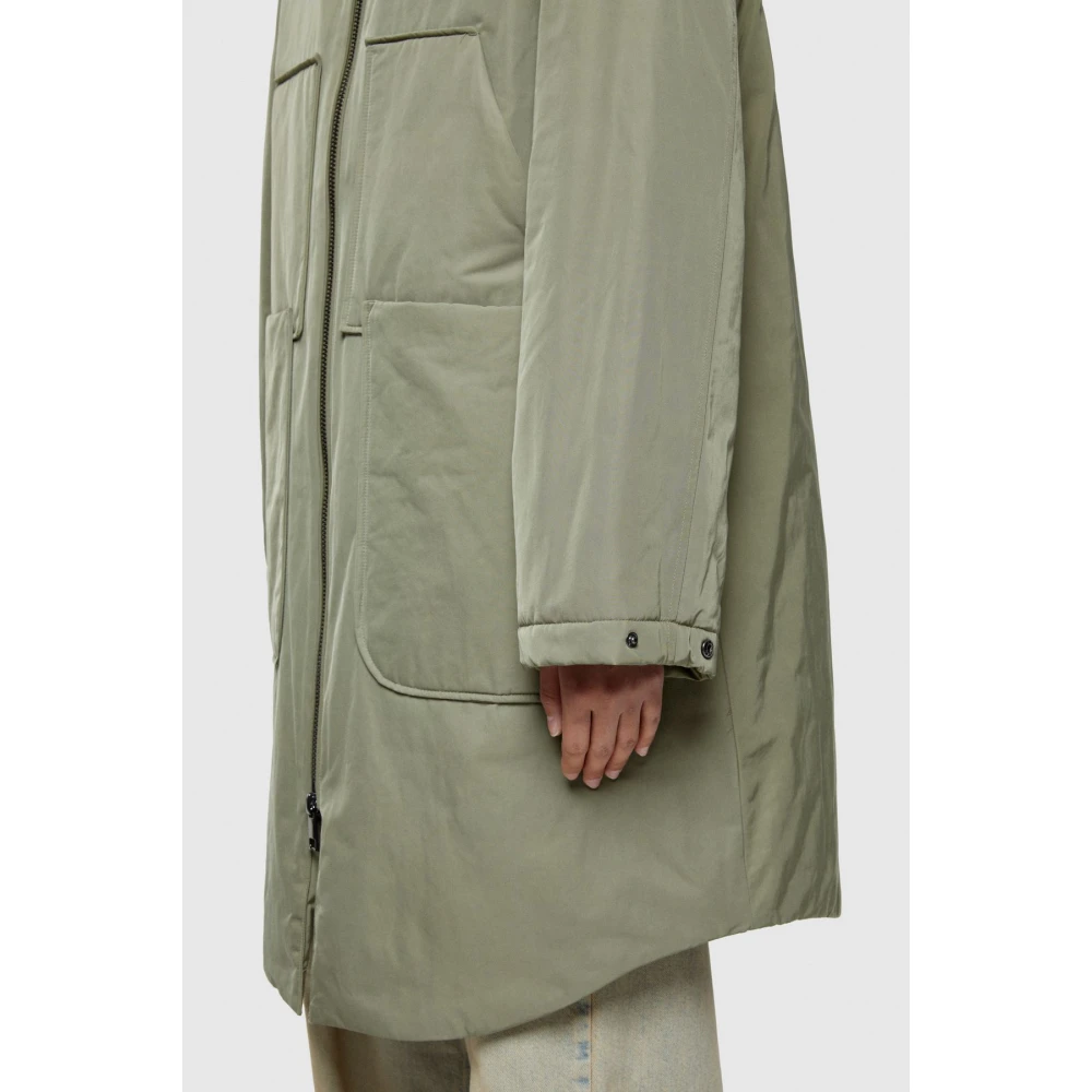 OOF Wear Lange nylon parka met capuchon Green Dames