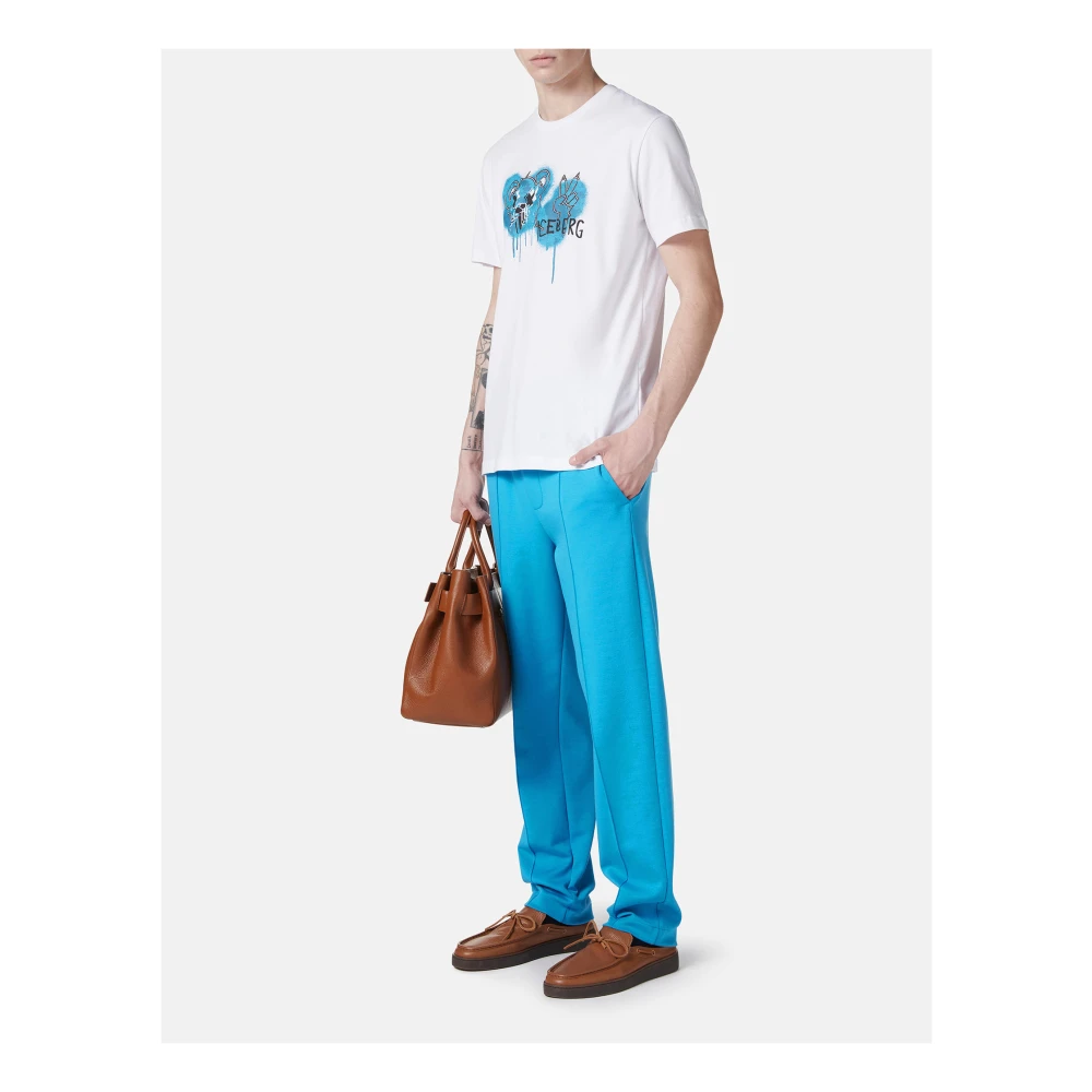 Iceberg Klassiek wit regular fit wit katoenen jersey t-shirt White Heren