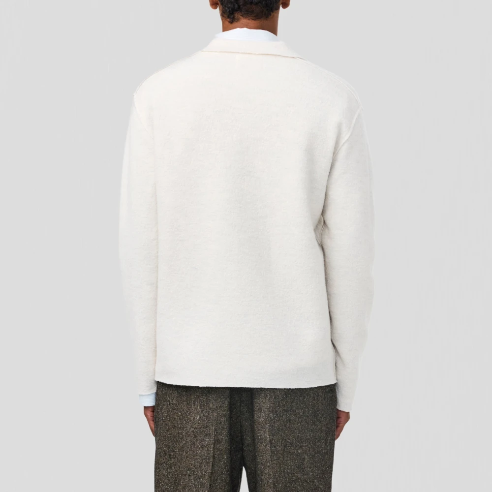 Nn07 Gekookt Merinowol Overshirt Ivoor Beige Heren
