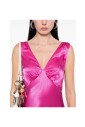 fuchsia-pink-v-neck-dress