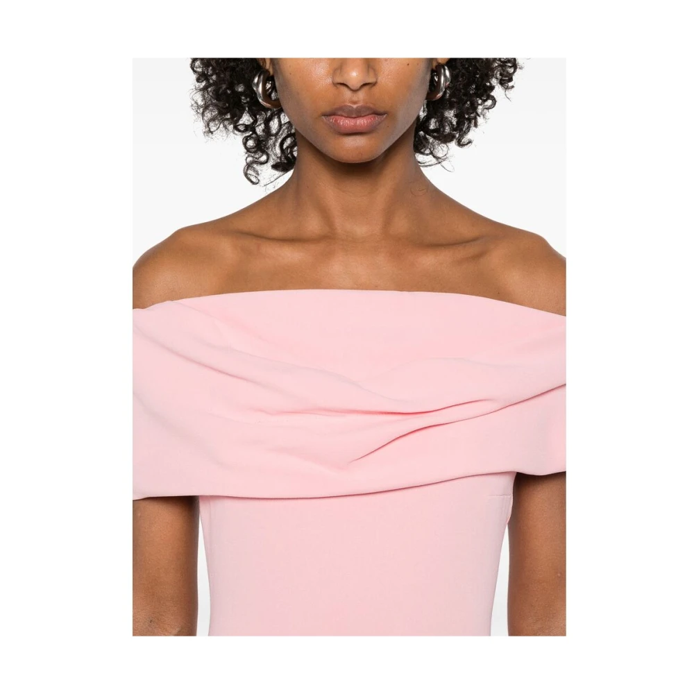 Solace London Roze Bardot Halslijn Column Jurk Pink Dames