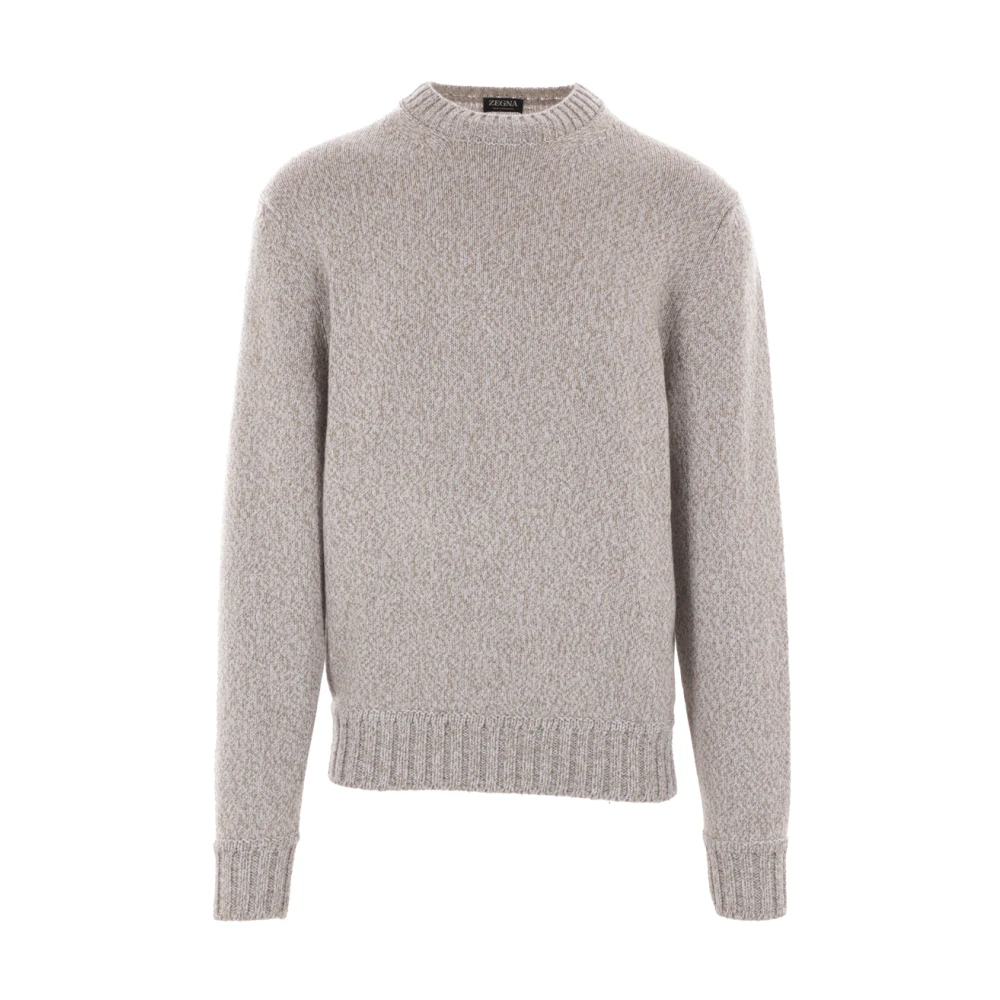 Ermenegildo Zegna Beige Cashmere Crew Neck Sweater Beige Heren