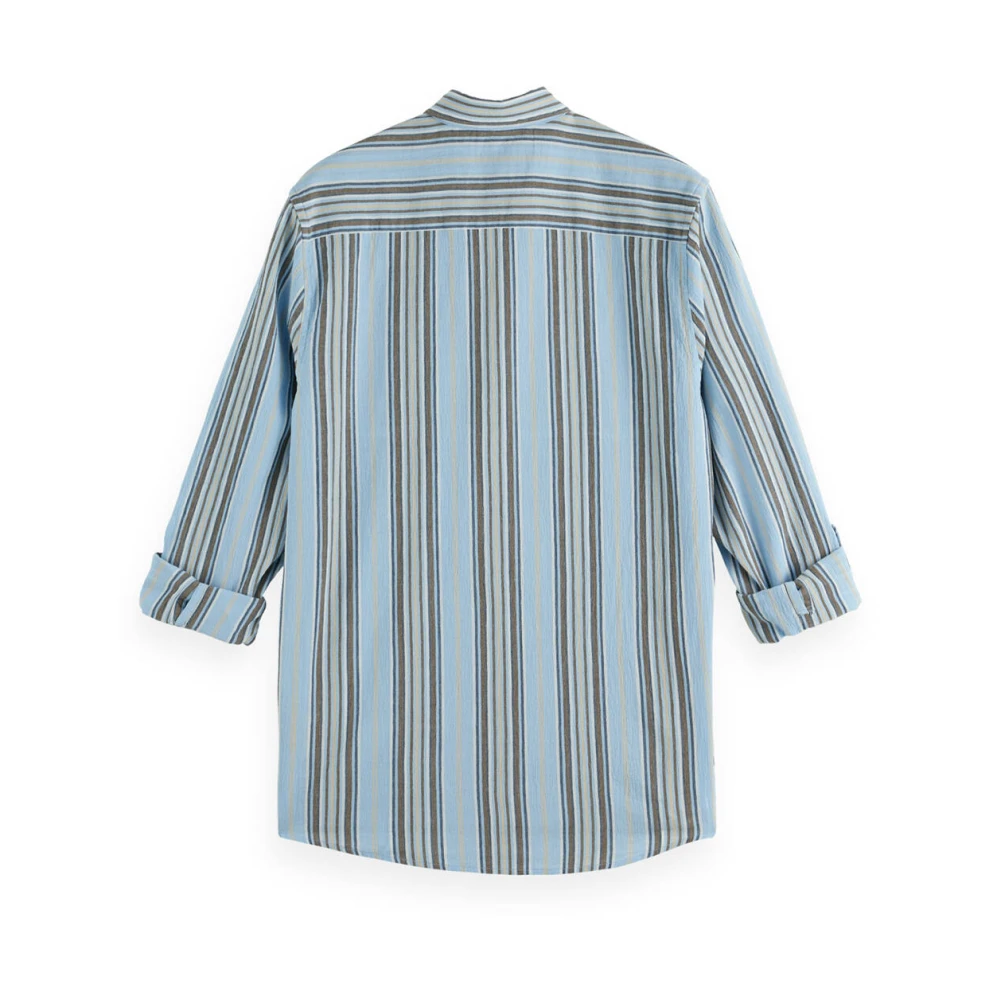 Scotch & Soda Gekreukeld gestreept Overshirt Blue Heren