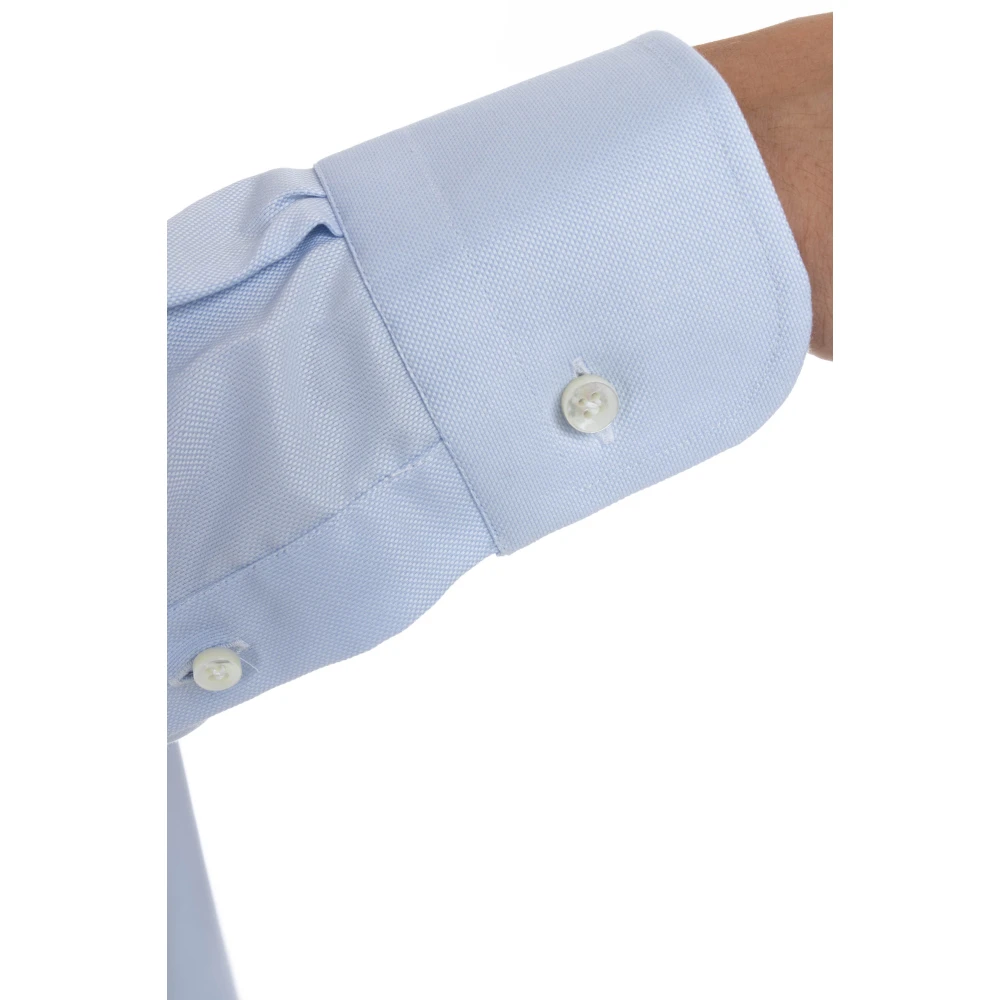 Barba Heldere Blauwe Oxford Overhemd Blue Heren
