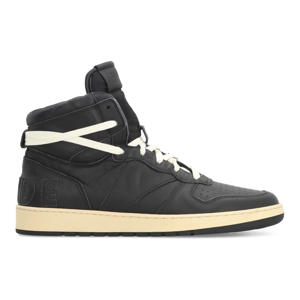 Rhude Vintage Leren High-Top Sneakers Heren Schoenen Zwart