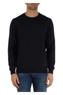 Bomull crewneck med broderad logotyp