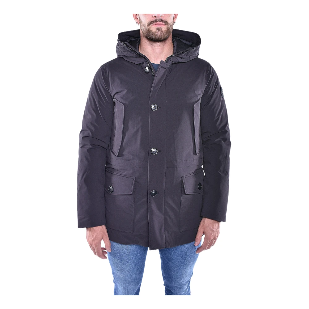 Woolrich Black Stretch Down Parka With Graphene Fibers - Male - Winter Jackets - 3XL - Jackets