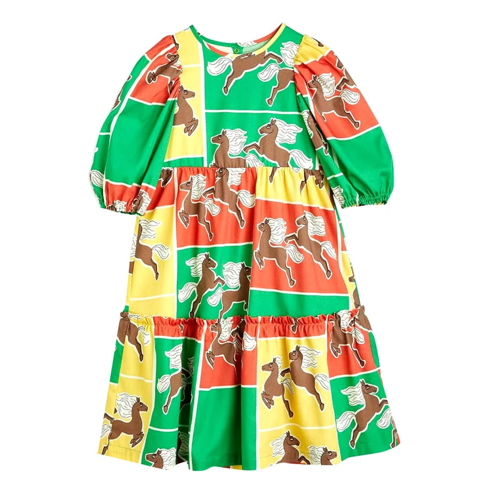Mini Rodini Girls Multicolor Dresses, 2 Y, Color Block Dress