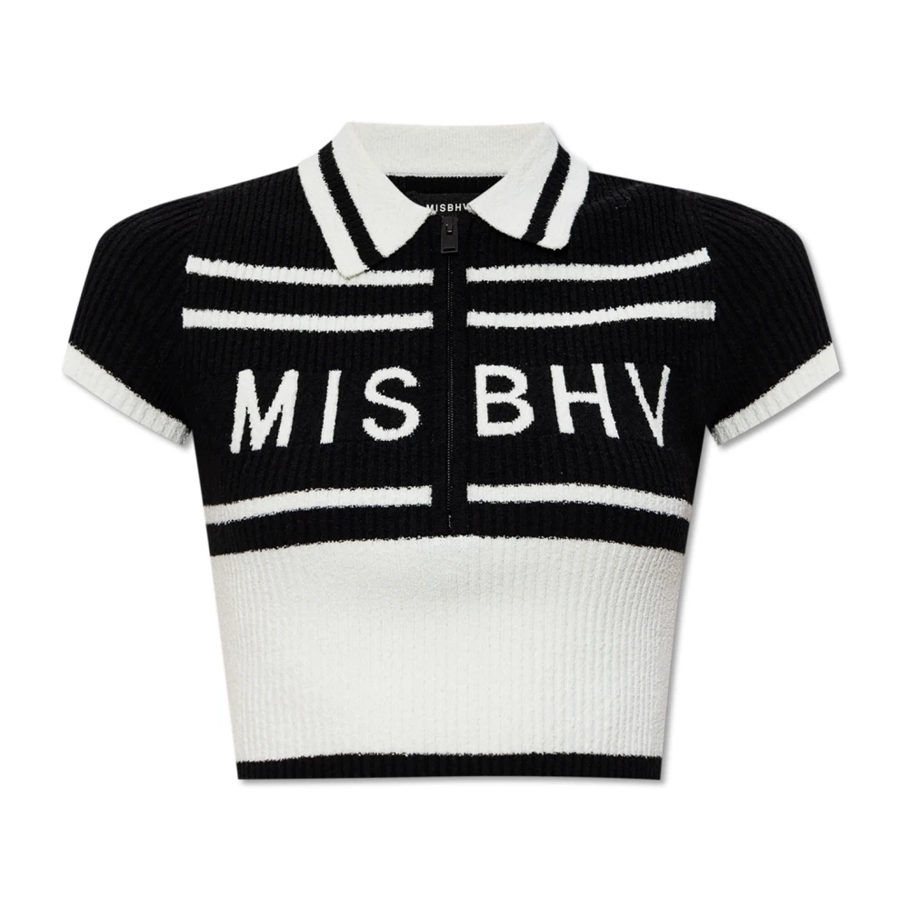 Misbhv Geknipte top met logo Black Dames