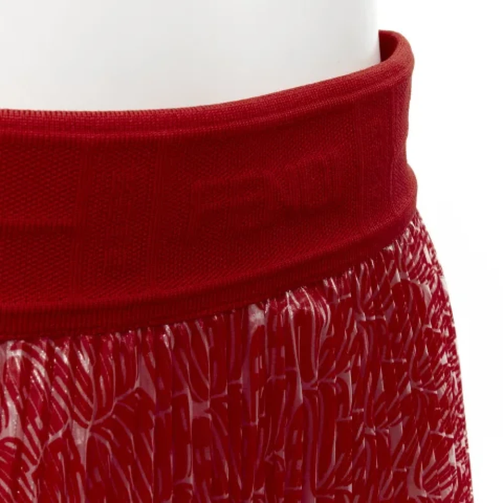 Fendi Vintage Pre-owned Polyester bottoms Red Dames