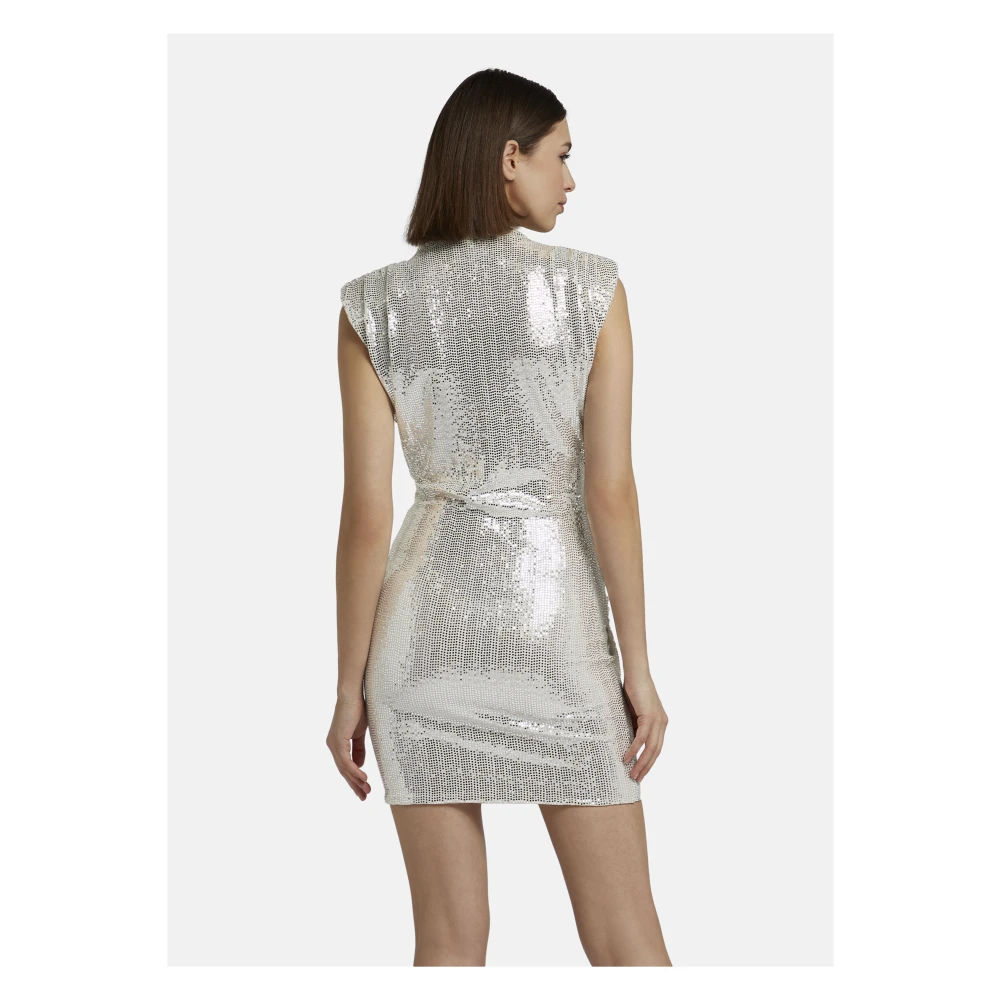 Nicowa Elegante Jersey Jurk met Pailletten Gray Dames
