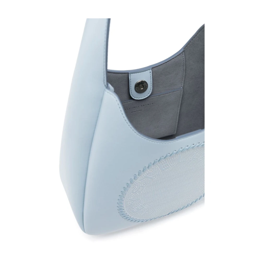 Stella Mccartney Babyblauwe Schoudertas met Kettingrand Blue Dames