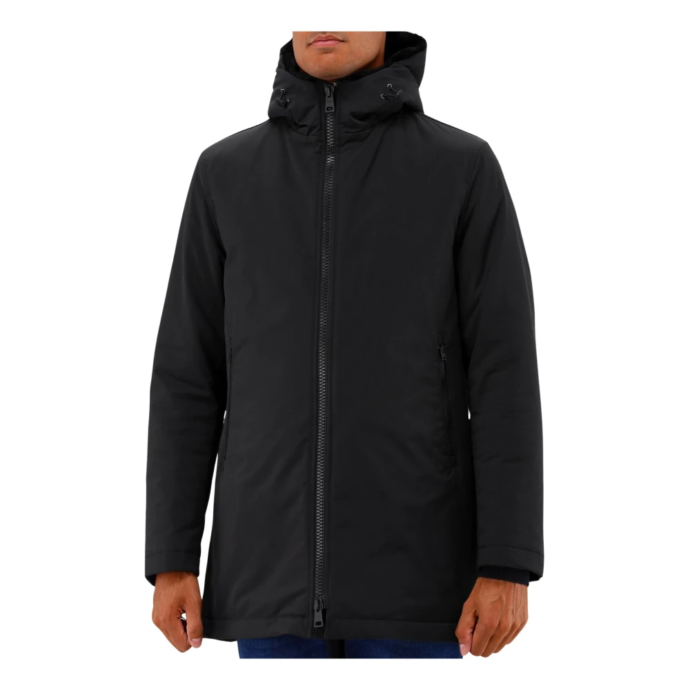 Herno Zwarte Parka Jas met Nepbont Voering Black Heren