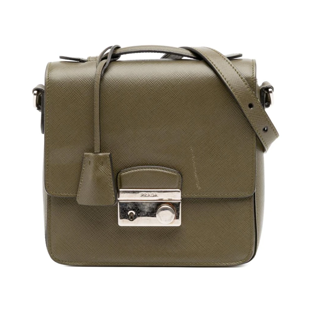 Prada Vintage Women's Brown Pre-Owned Leather Crossbody Bag