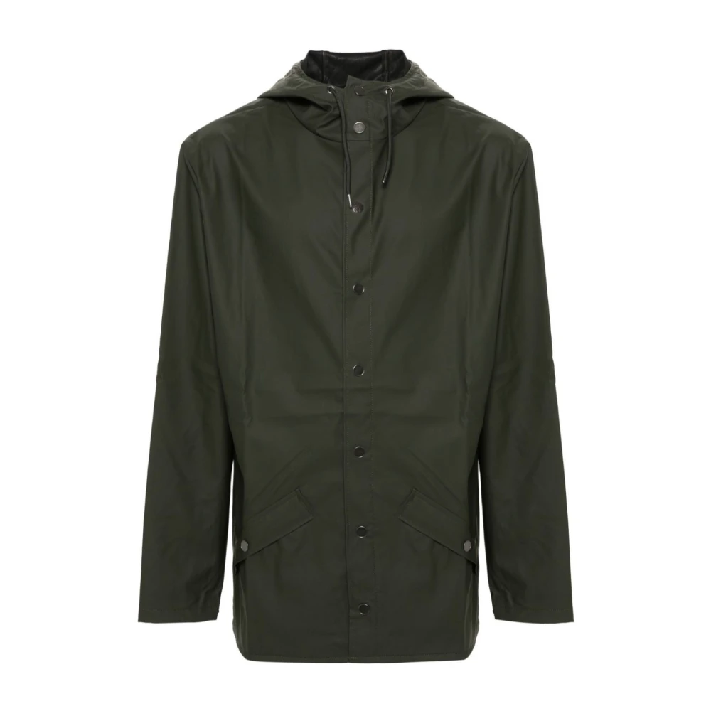 Rains Waterproof Hooded Jacket - Male - Rain Jackets - Green - L - Jackets