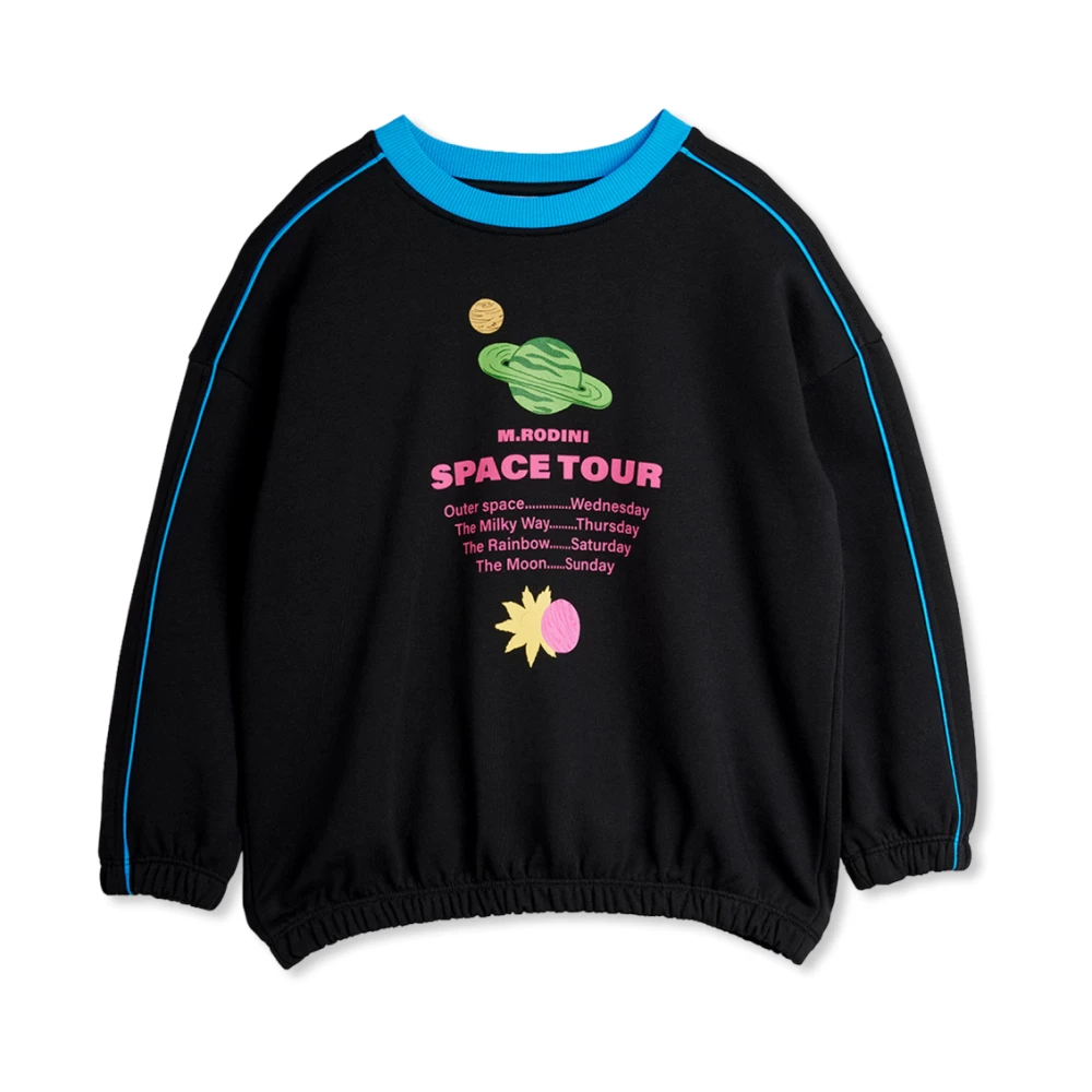 Mini Rodini Unisex Kids Black Kids Sweatshirts, 8 Y, Space Tour Sp Sweatshirt