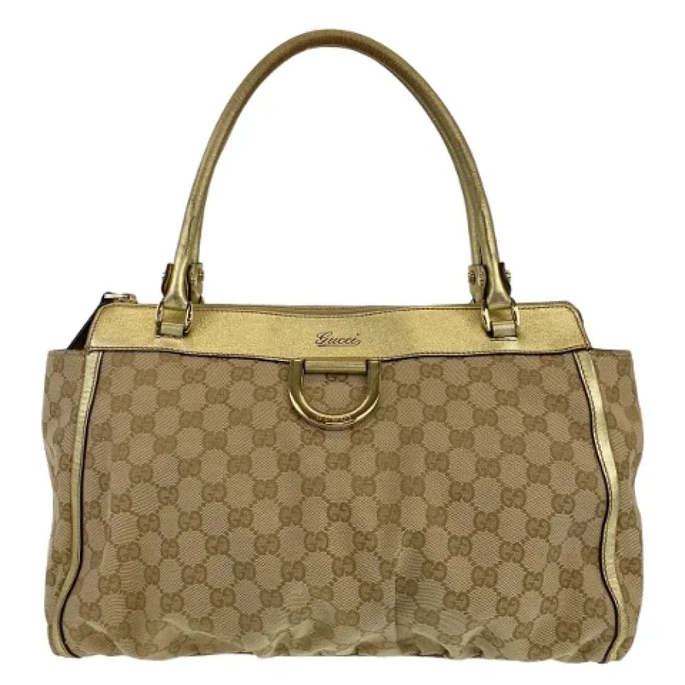 Gucci Vintage Pre-owned Canvas handbags Beige Dames