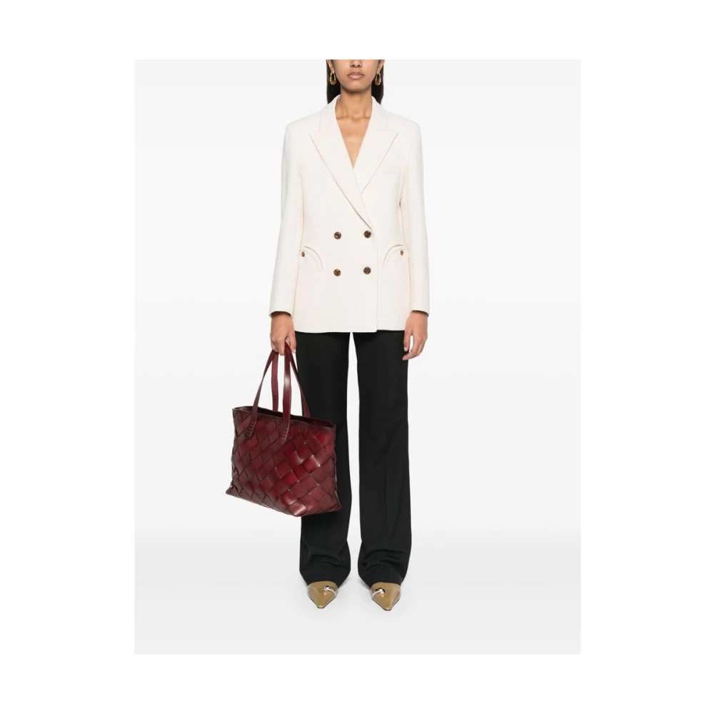 Blazé Milano Zand Beige Dubbel-Breasted Jas Beige Dames