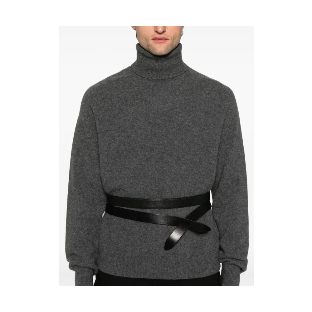 Maison Margiela Antracietgrijze Gebreide Rolhals Sweater Gray Heren