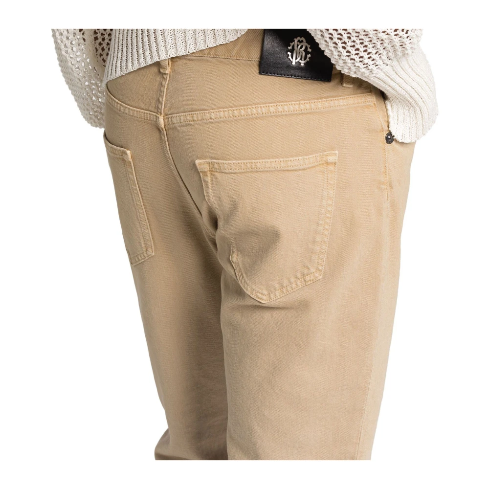 Roberto Cavalli Slim-Fit Beige Wash Jeans Brown Heren