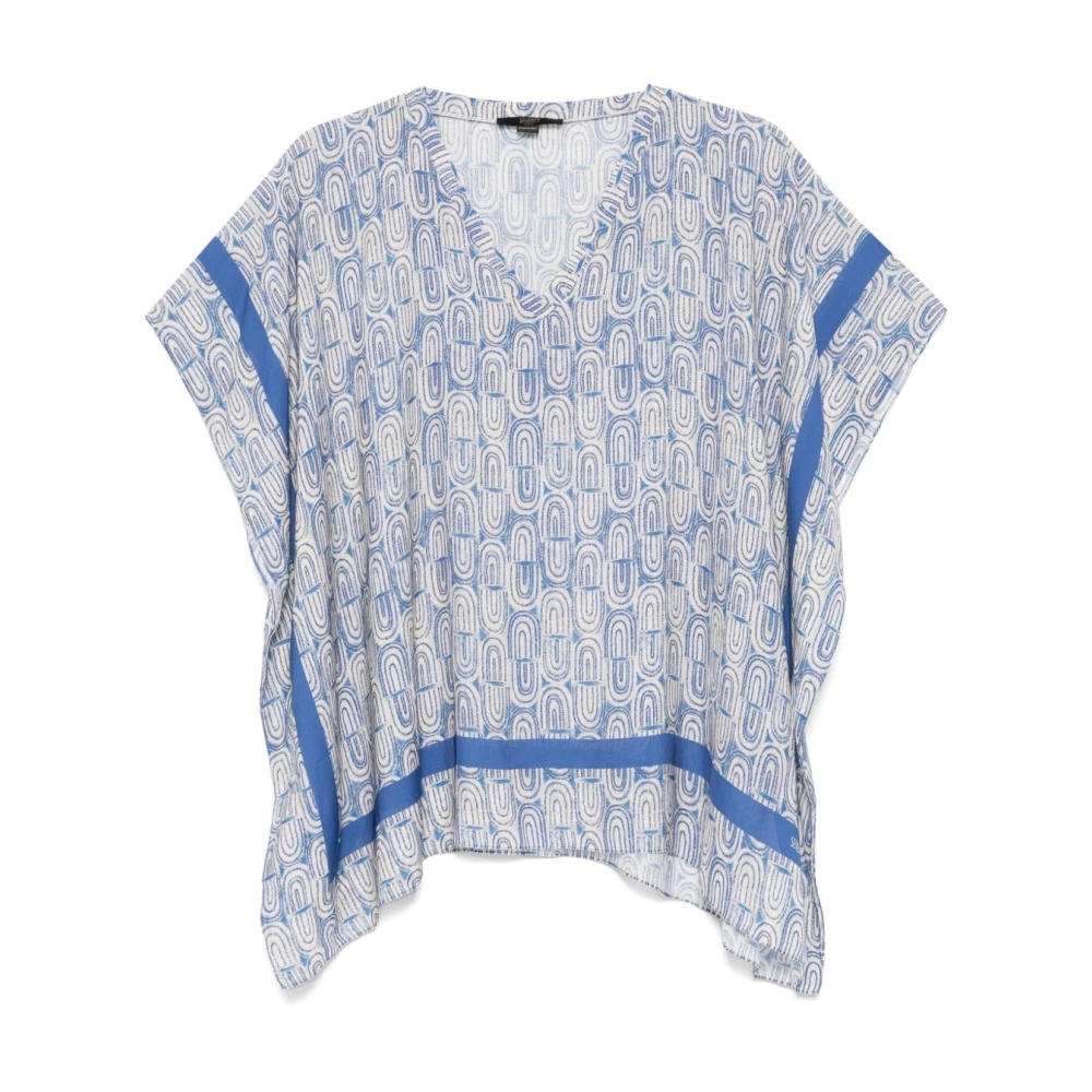 Seventy Blauwe V-hals Sjaal Collectie Blue Dames