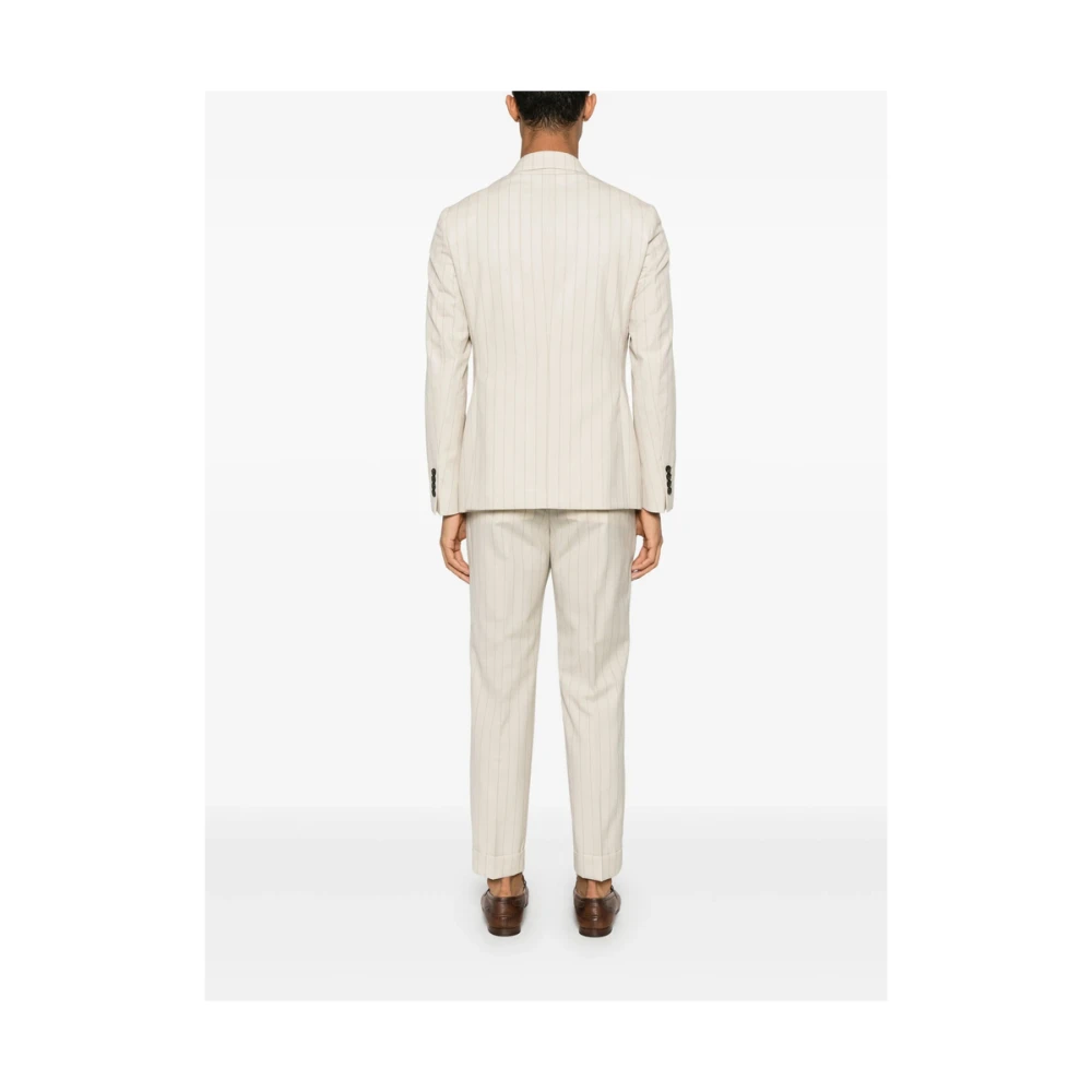 Reveres 1949 Beige Double-Breasted Pak met Achtersplitten Beige Heren
