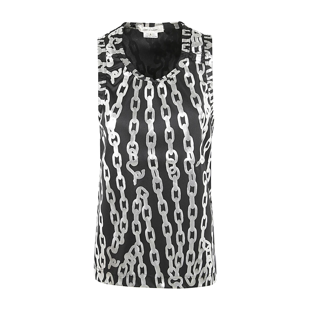 Comme des Garçons Zwart Zilver Dames T-Shirt Black Dames