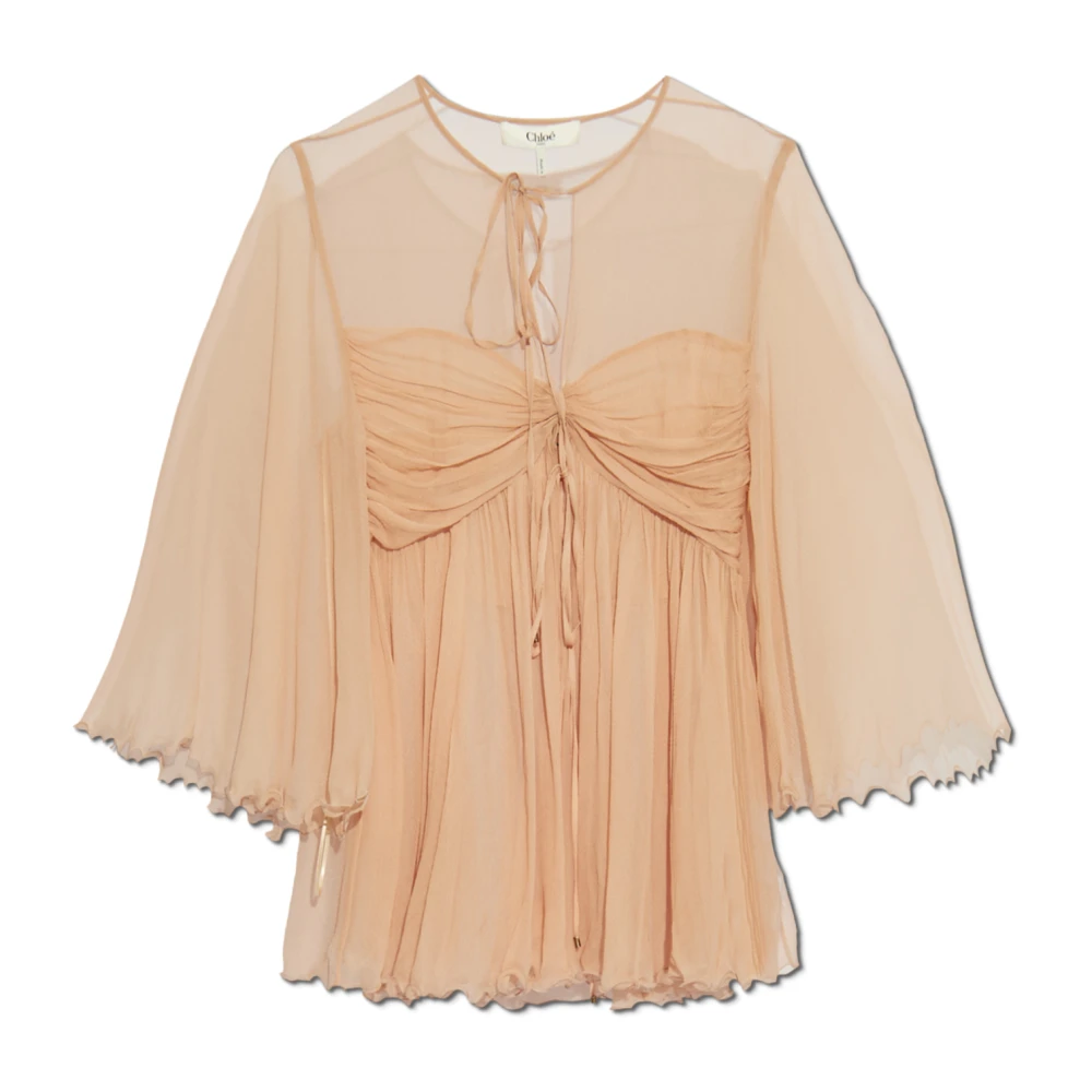 Chloé Sidens topp med drapering Pink, Dam