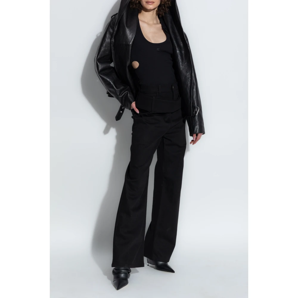Courrèges Jeans met uitlopende pijpen Black Dames