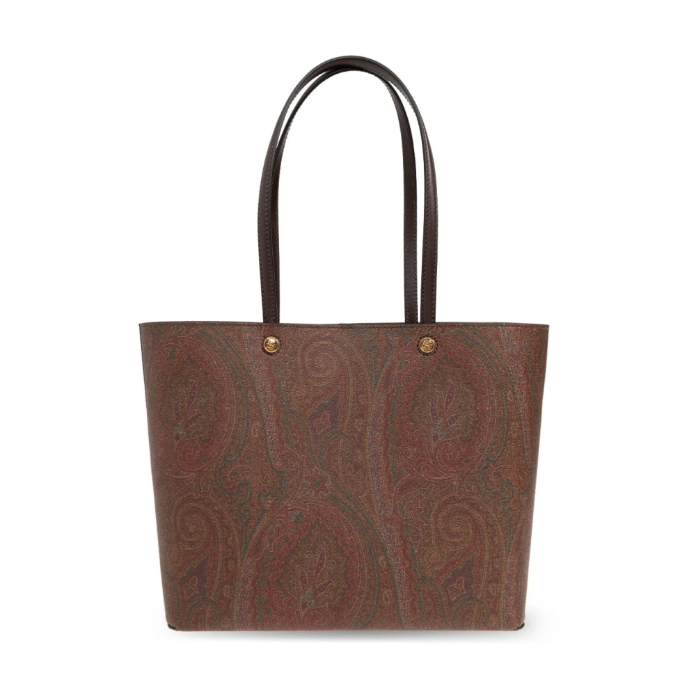 ETRO Bruine Paisley Jacquard Tote Tas Brown Dames