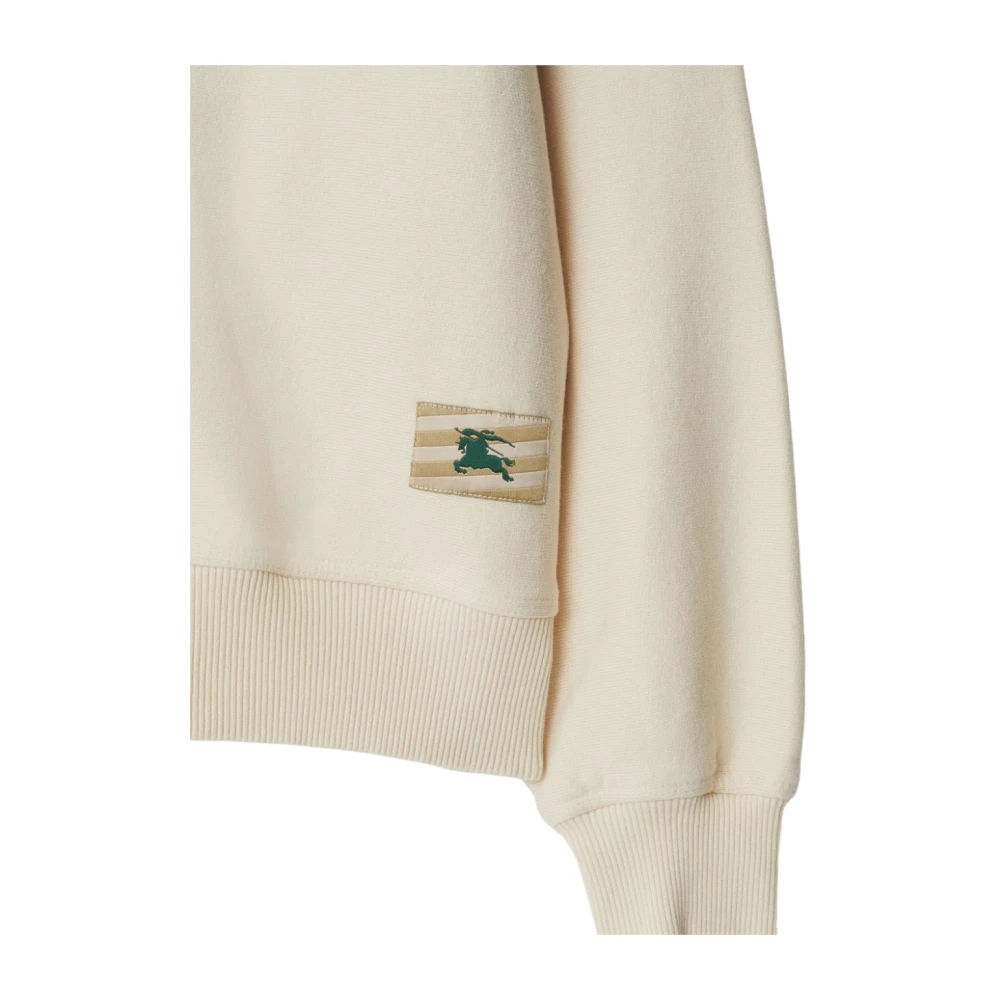 Burberry Witte Oversized Sweater met Equestrian Knight Design White Heren