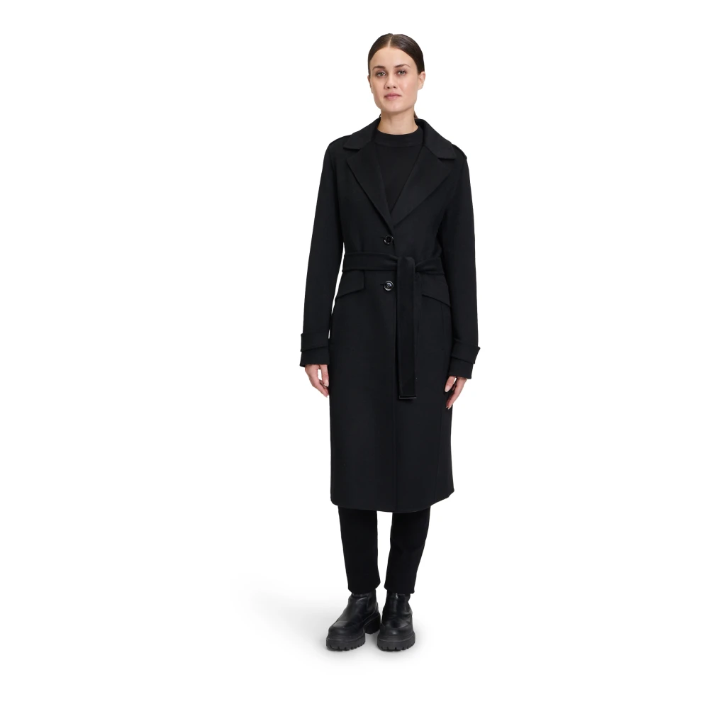 Gil Bret Klassieke wollen jas met reverskraag Black Dames