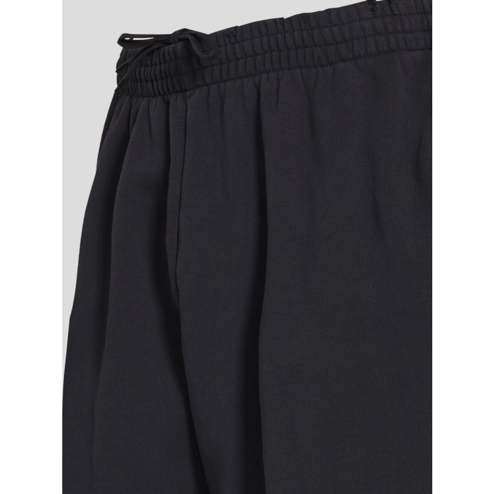Balenciaga Katoenen Wide Leg Jogger Broek Black Heren