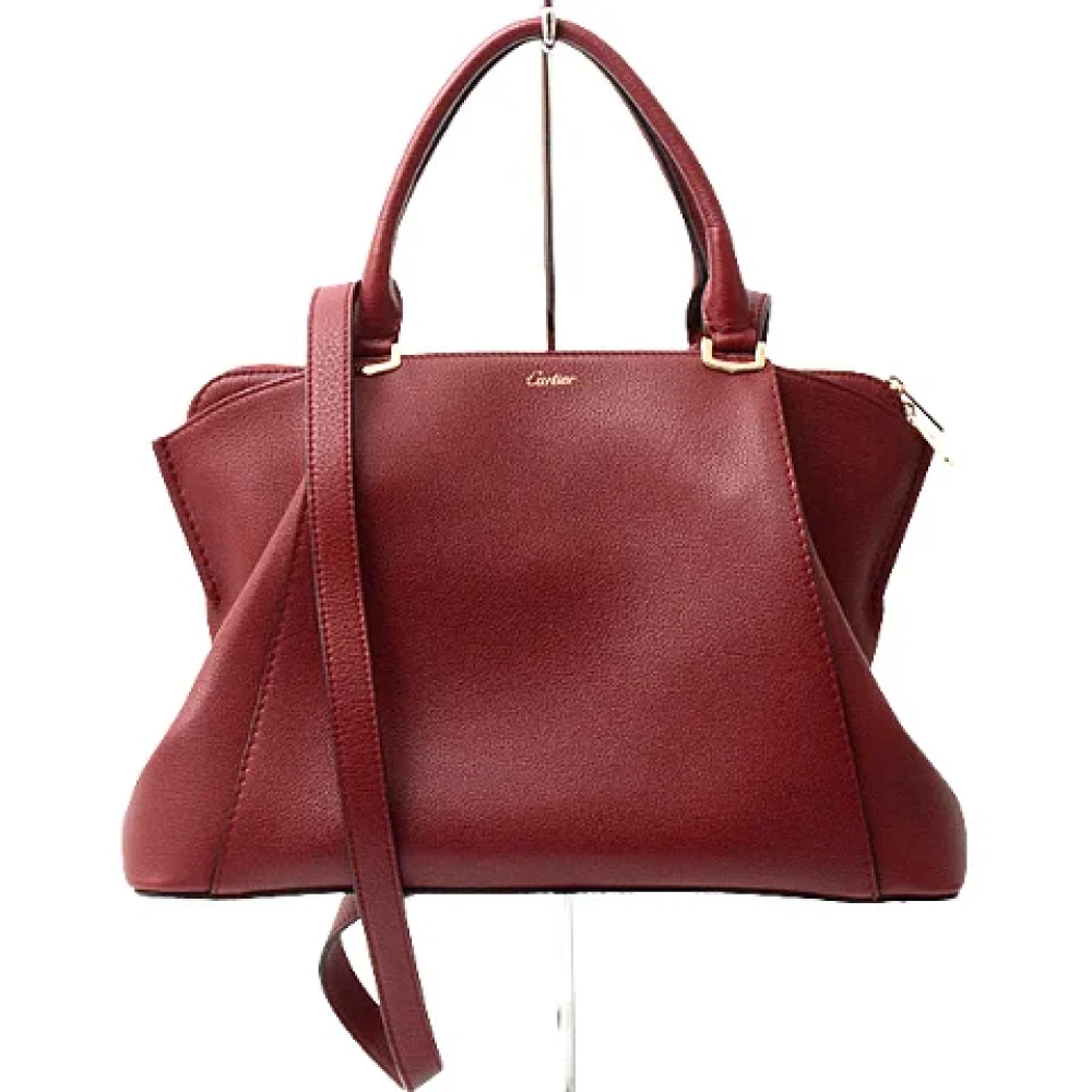 Cartier Vintage Pre-owned Leather handbags Brown Dames