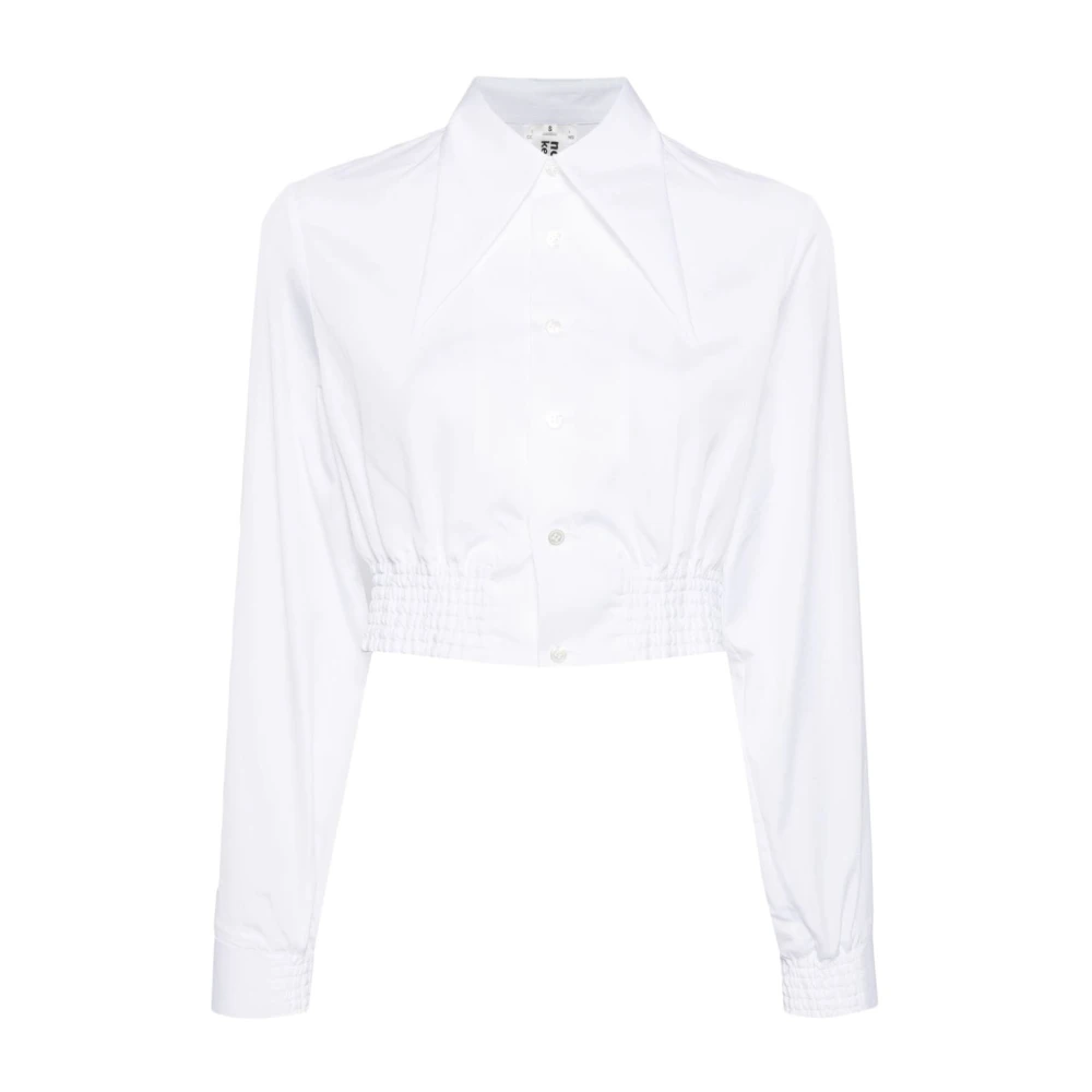 Noir Kei Ninomiya Witte Crop Katoenen Overhemd White Dames