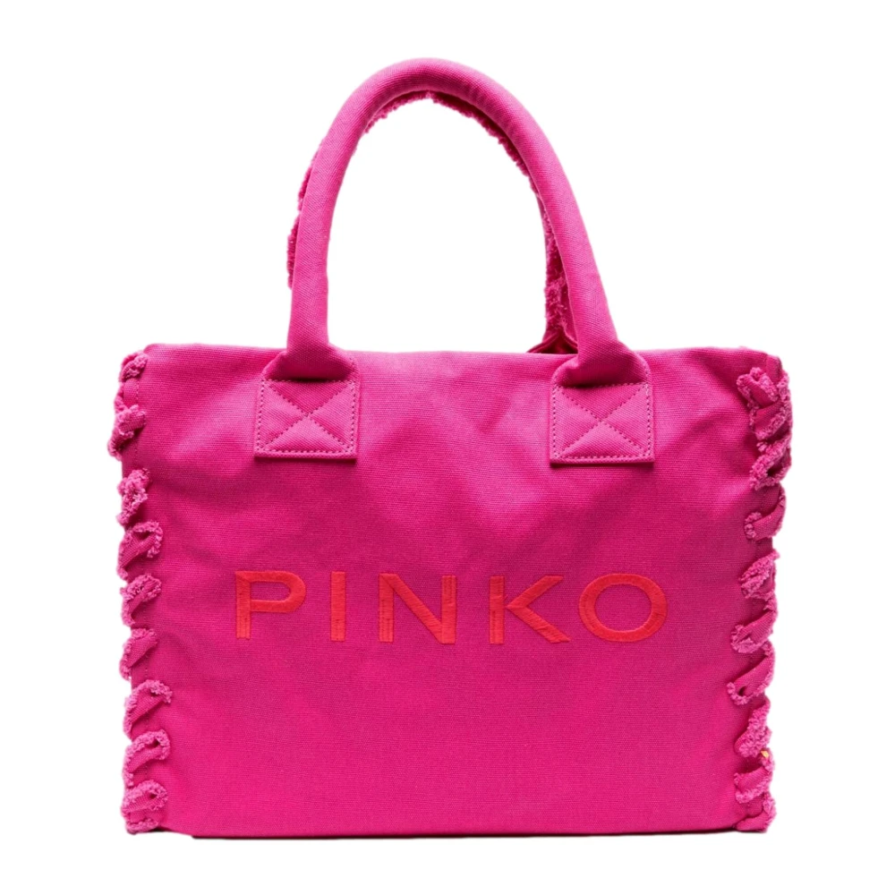 Pinko Canvas Strand Shopping Tas Fuchsia Pink Dames