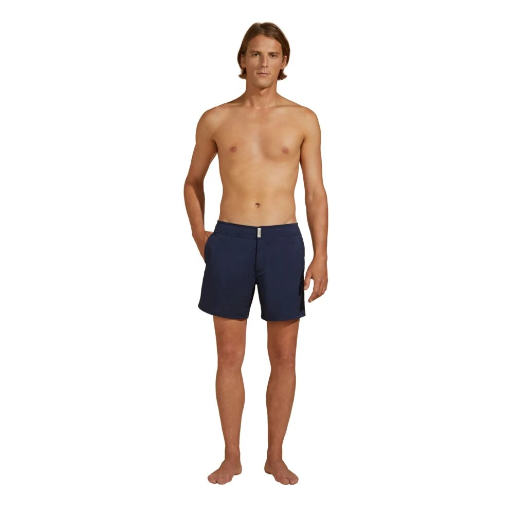 Vilebrequin Heren Solid Stretch Zwemshorts Blue Heren