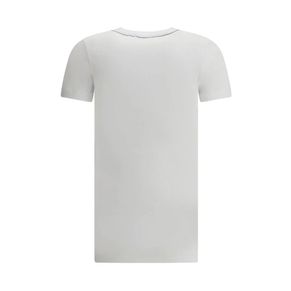 BRUNELLO CUCINELLI Monochrome Crew Neck T-shirt White Dames