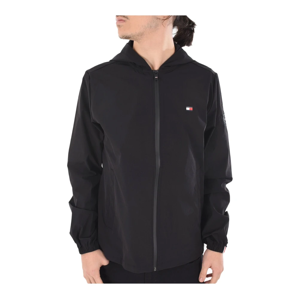 Tommy Hilfiger Zwarte windjack met capuchon Black Heren