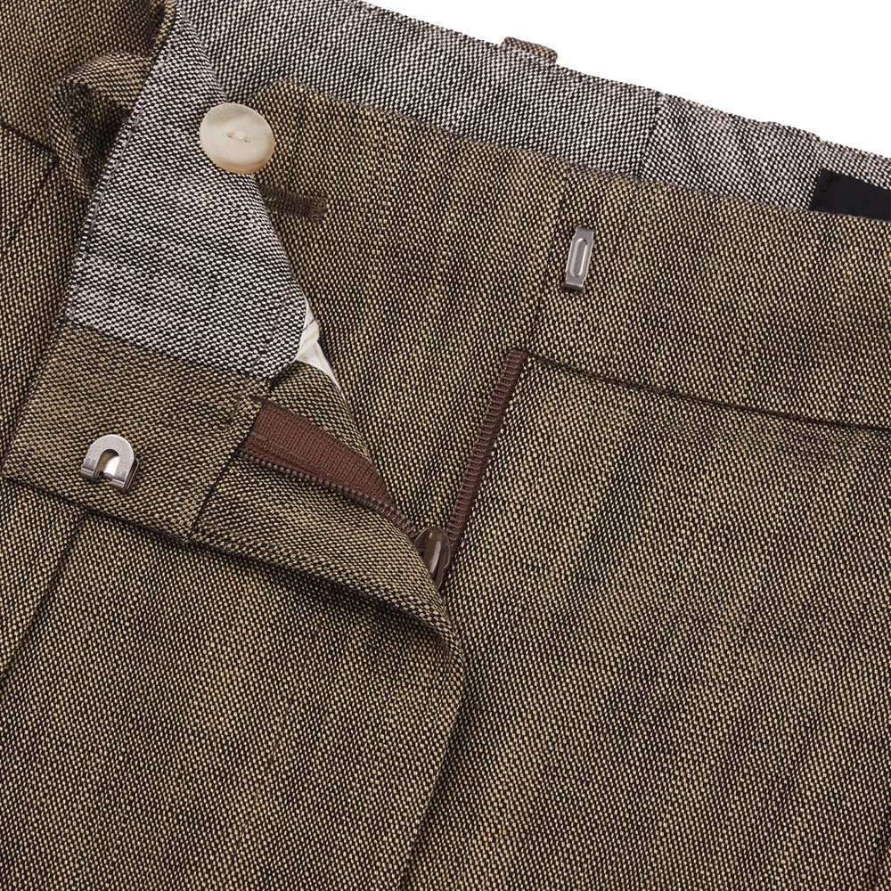 Hugo Boss Melange Sharkskin Broek met Wijde Pijpen Green Dames