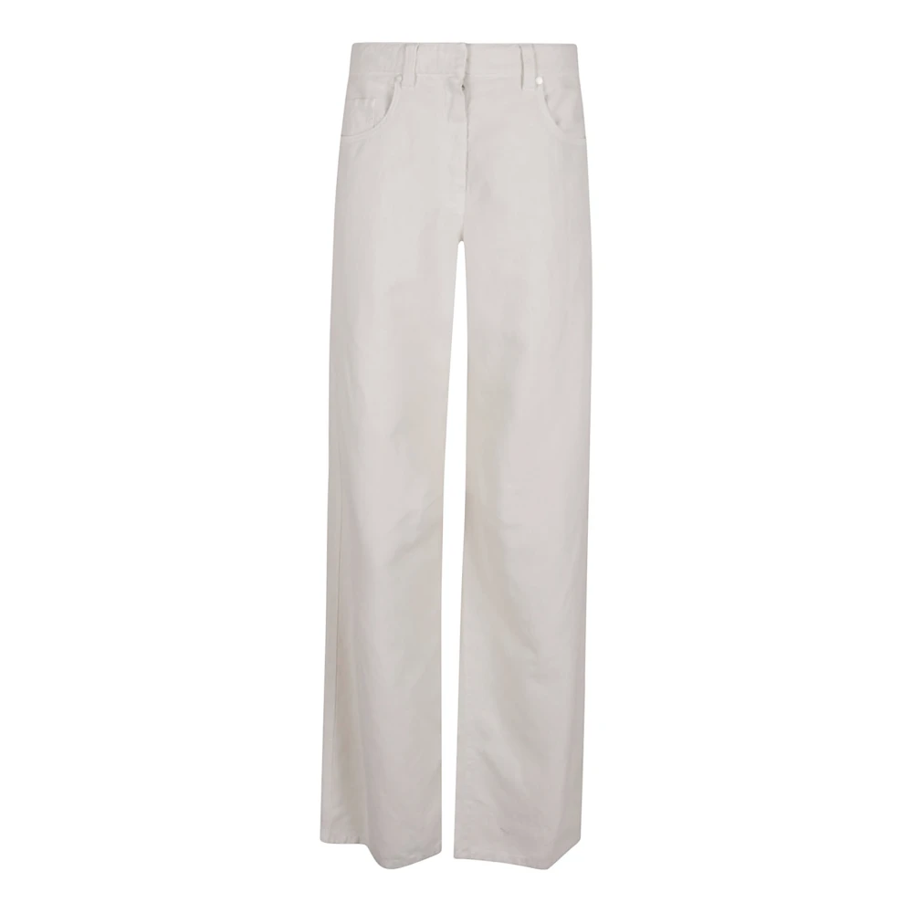 BRUNELLO CUCINELLI Wijde Jeans Nude & Neutrals Beige Dames