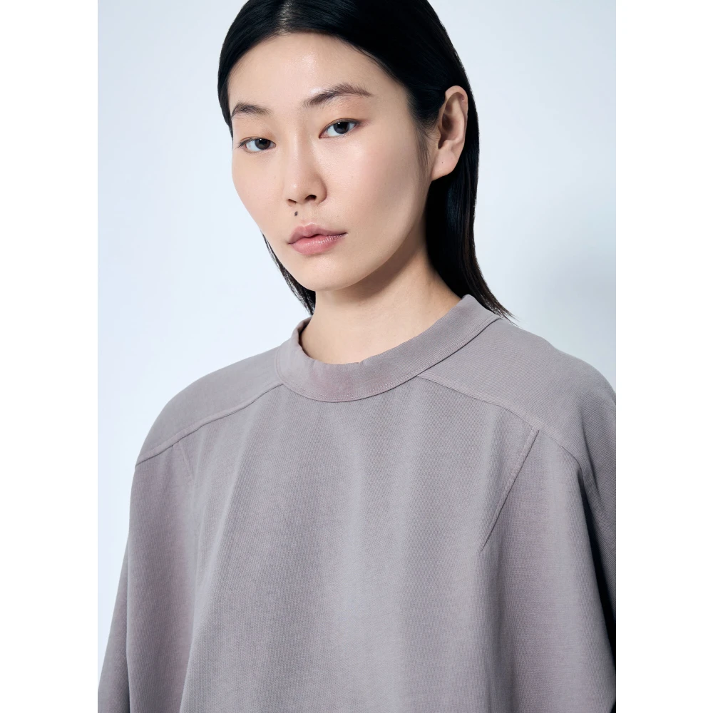 Entire Studios Katoenen Boxy T-shirt Ronde Hals Korte Mouwen Gray Dames