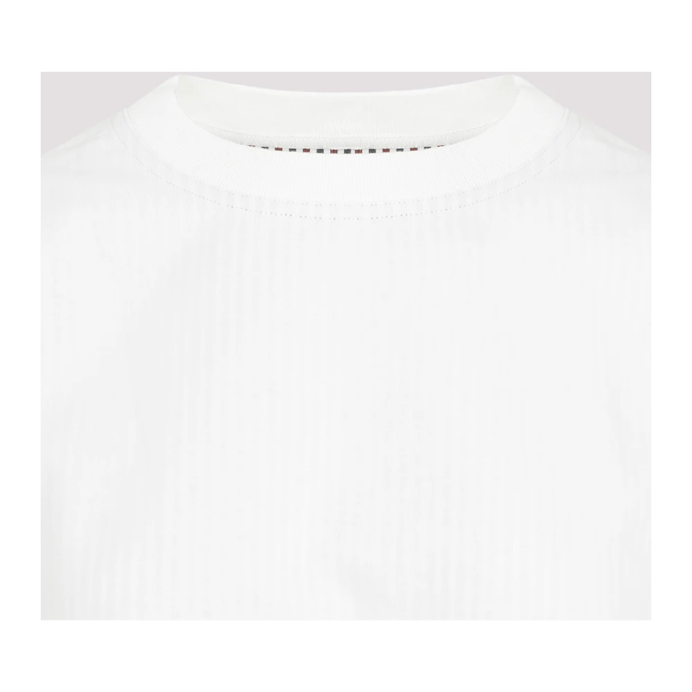 Bottega Veneta Dubbellaags Gestreept Katoenen T-shirt White Dames
