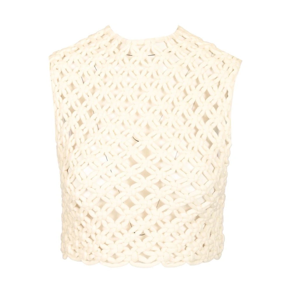 Alaïa Beige Hand Knotted Top - Female - Sleeveless Tops - S - Tops